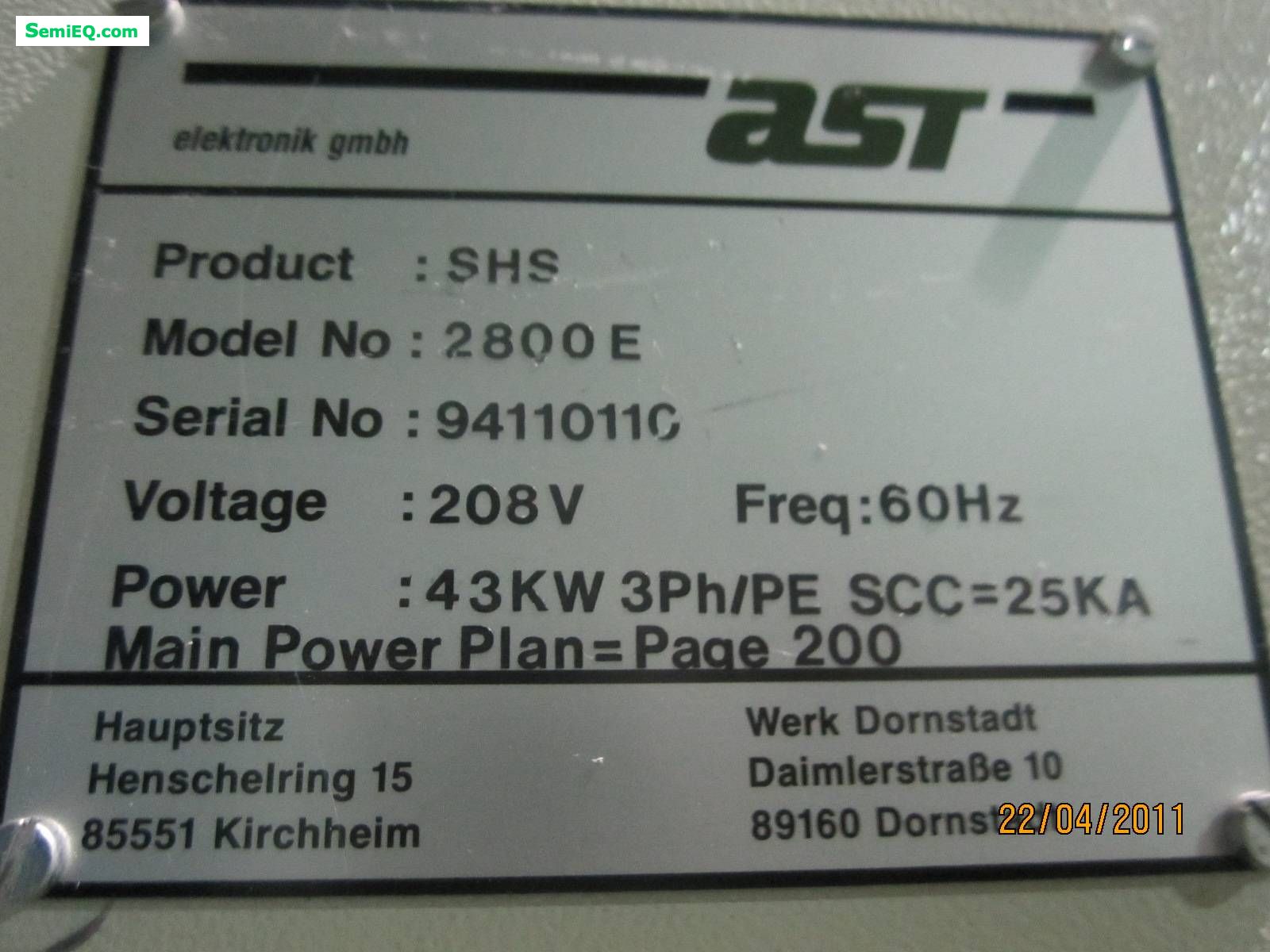 Mattson AST2800E RTP