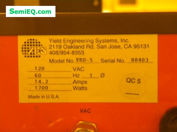 Yield Engineering System YES-5 Lithography